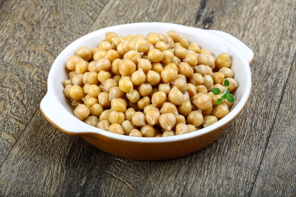 Canned chickpeas in the bowl