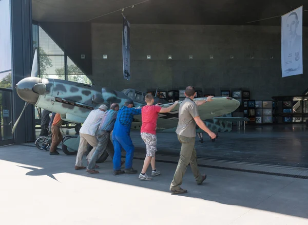 POLAND - JUL,  2015:  Exhibition plane in the aviation Museum. Krakow