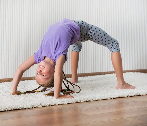 Little girl engaged in fitness