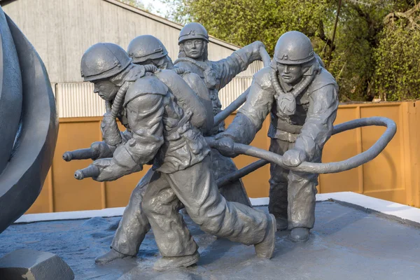 Monument to dead firefighters in Chernobyl