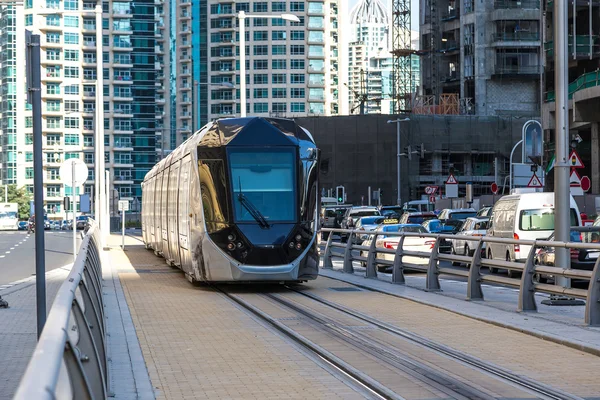 New modern tram in Dubai,