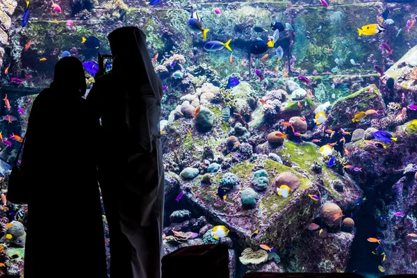 Huge aquarium in a hotel Atlantis in Dubai