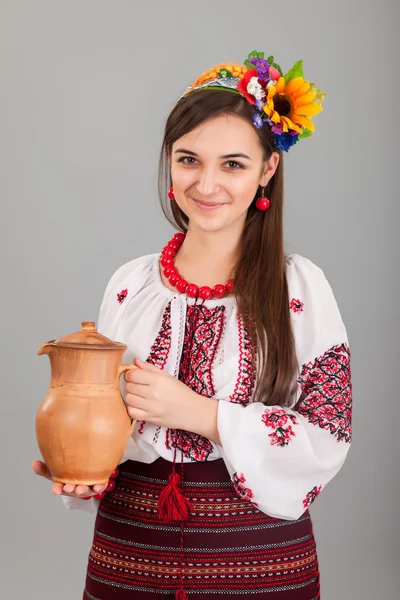 Attractive woman wears Ukrainian
