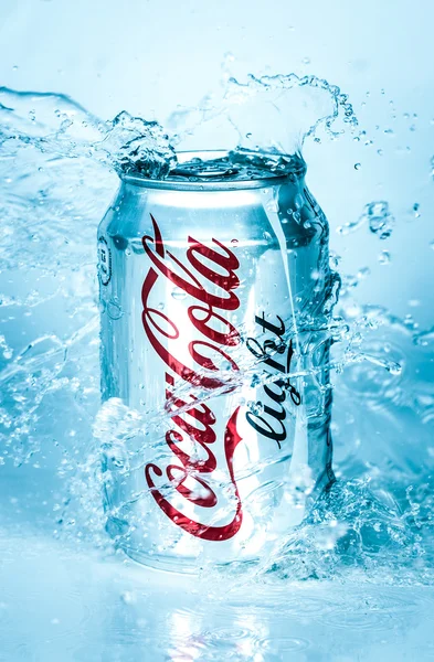 Can of Coca-Cola Lignt in water.