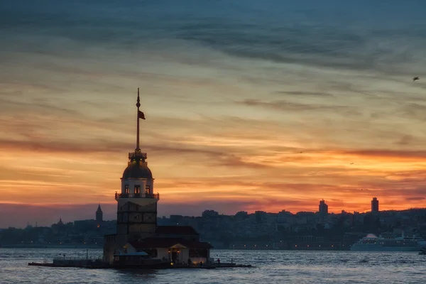 Maiden tower on a sunset, Istanbul