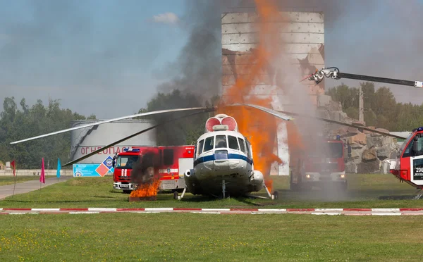 Fire extinguishing on aviation equipment