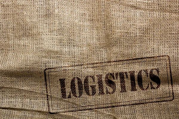 Background of burlap for packaging and further logistics