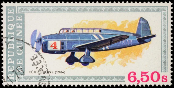 Old aircraft Caudron (1934) on postage stamp