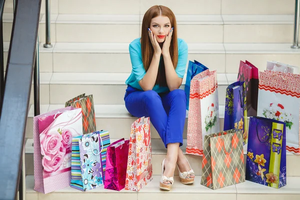 Young woman shopping in a mall