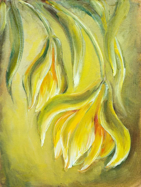 Exotic flowers. Oil painting
