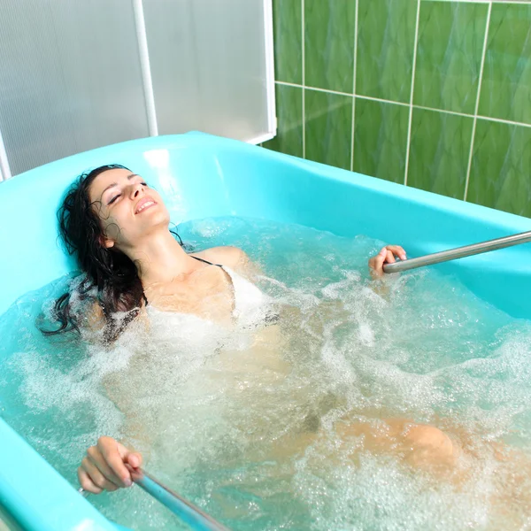 Girl and a hydro massage