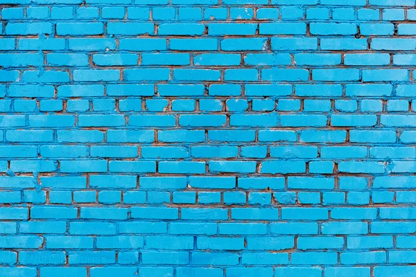 Blue painted brick wall texture background