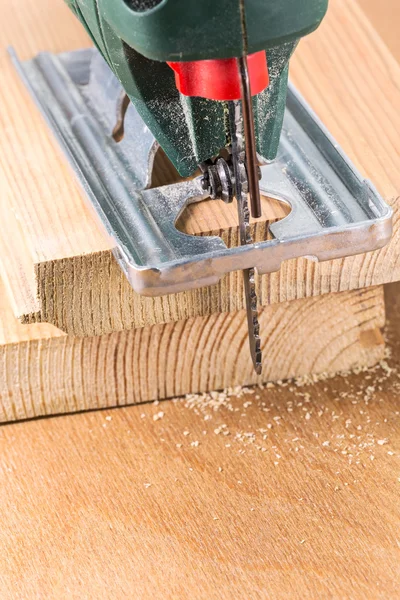 Wood cutting with electric fret-saw