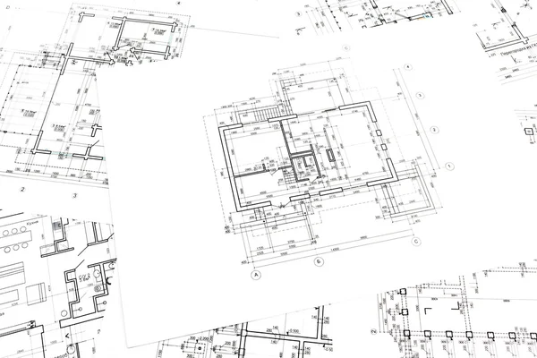 Architectural construction documents and floor plans