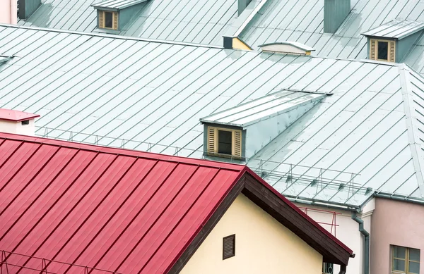 New metal roofs of old houses