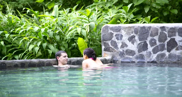 Swimming pool with a hot thermal water in Costa Rica