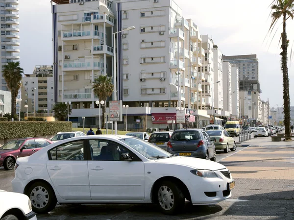 Day traffic on the streets in Bat-Yam, Israel