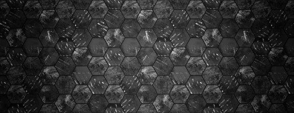 Dark Grungy Hexagonal Tile Texture (Website Head)
