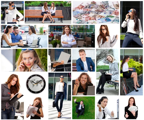Business collage made of many different pictures about finances