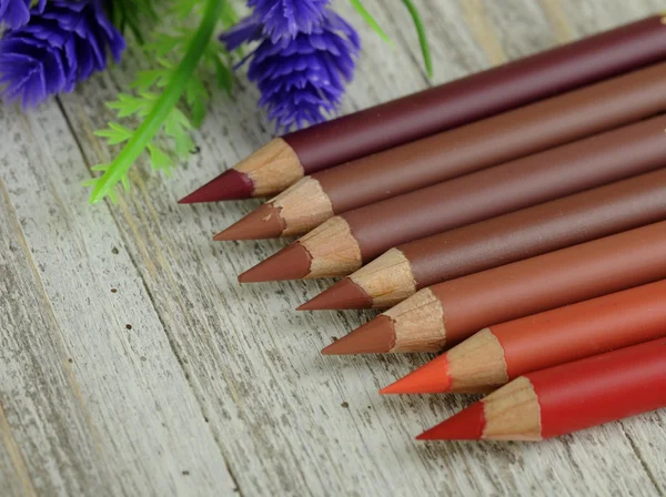 Cilorful  lip pencils with flowers