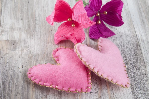 Decorative paper  Bougainvillea flowers and hearts