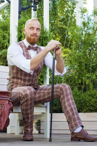 Fashion man with long red beard