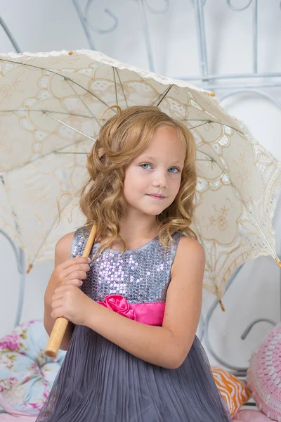 Adorable little girl in her room