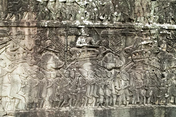 Bas-relief on the wall, Angkor, Cambodia