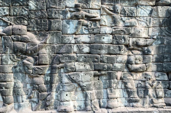 Bas-relief on the wall, Angkor, Cambodia