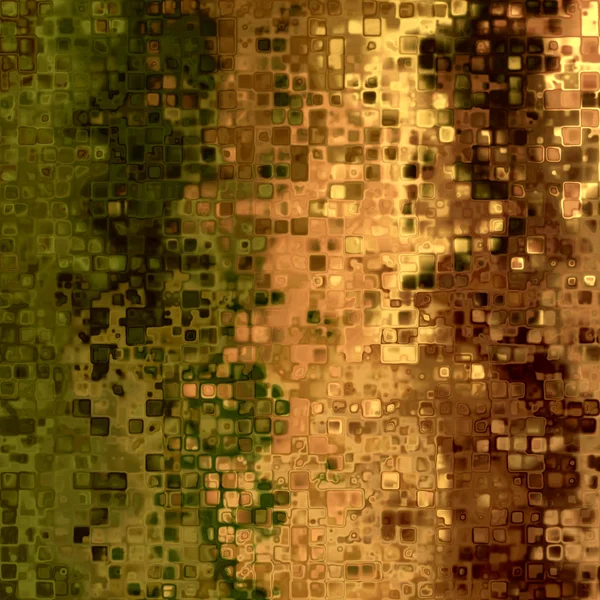 Art abstract pixel geometric  pattern background in green, gold