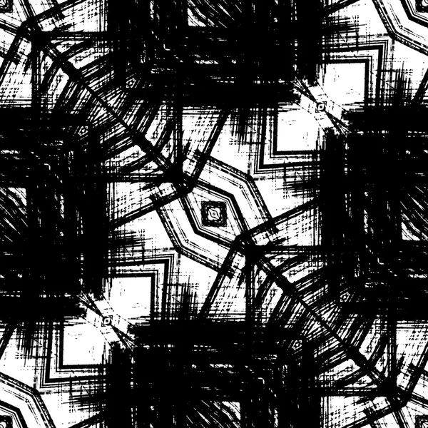 Art sketched naive ornamental black pattern isolated on white ba