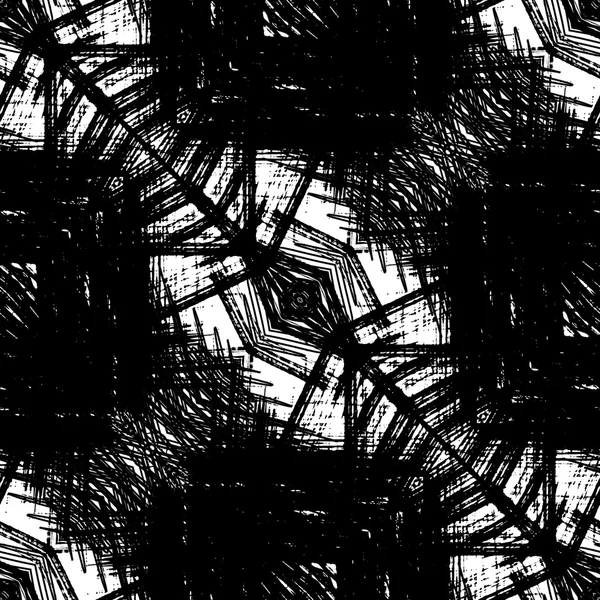 Art sketched naive ornamental black pattern isolated on white ba