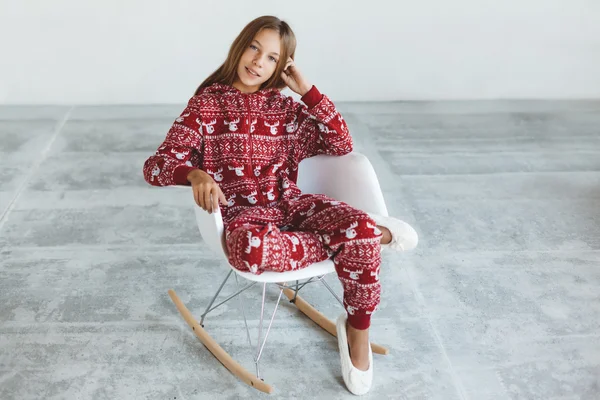 Child in winter pajamas