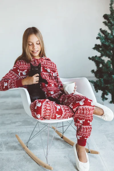 Child in winter pajamas