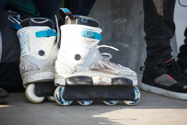 Aggressive rollerblading skating contest