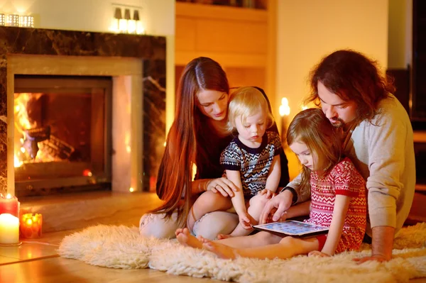 Family using tablet pc