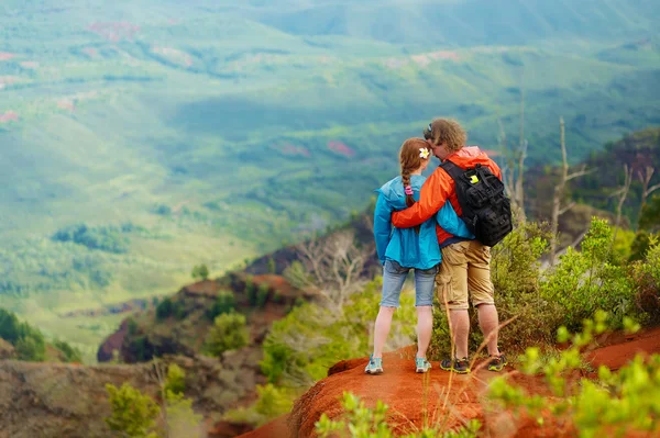 Hiker couple on mountain top