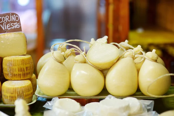 Cheeses on italian farmer market