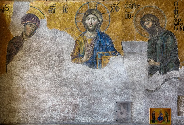 The Deesis mosaic in Hagia Sophia, Istanbul