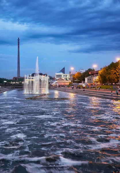 Night view of the Historical park with light and music fountain