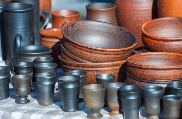 Handmade ceramic ware. Black smoke ceramics.
