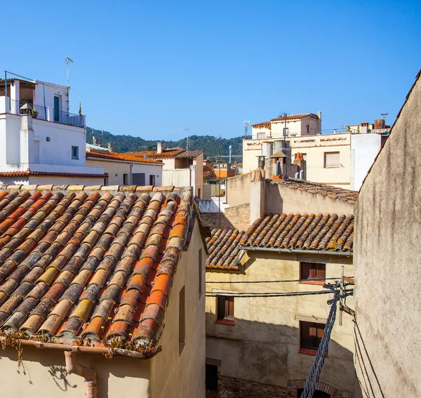 Tossa de Mar, Catalonia, Spain, 06.17.2013, roofs of houses in t