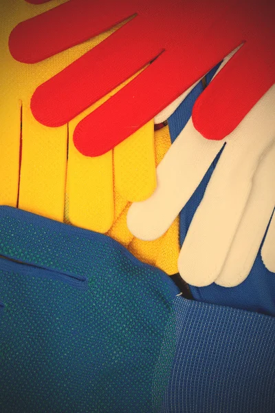 Colorful set of working gloves