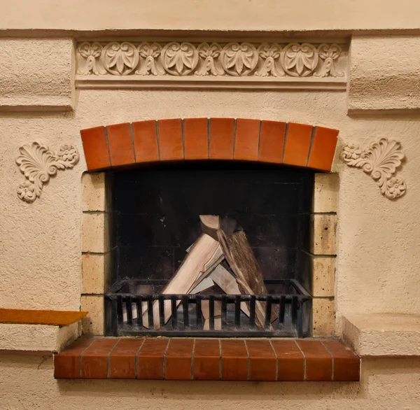 Firewood in Fireplace