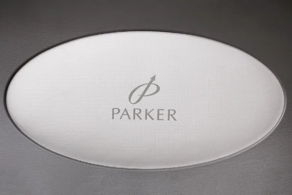 ST. PETERSBURG, RUSSIA - July 12, 2015: Parker logo. The Parker Pen Company is a manufacturer of luxury pens.