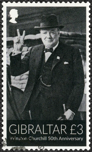 GIBRALTAR - 2015: shows Sir Winston Spencer Churchill (1874-1965), 50th anniversary, politician