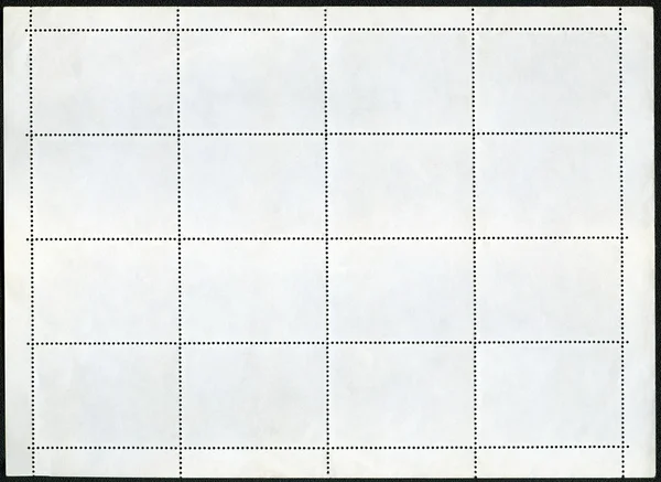 Blank postage stamp block souvenir sheet on a black background