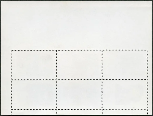 Blank postage stamp block souvenir sheet on a black background