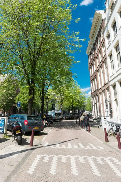 Streets of Amsterdam in summer.