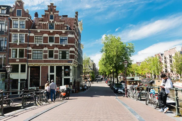Streets of Amsterdam in summer.